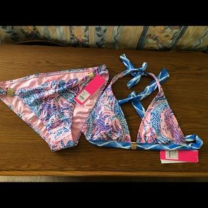 Lily Pulitzer Coastal Blue Bathing Suit NEW